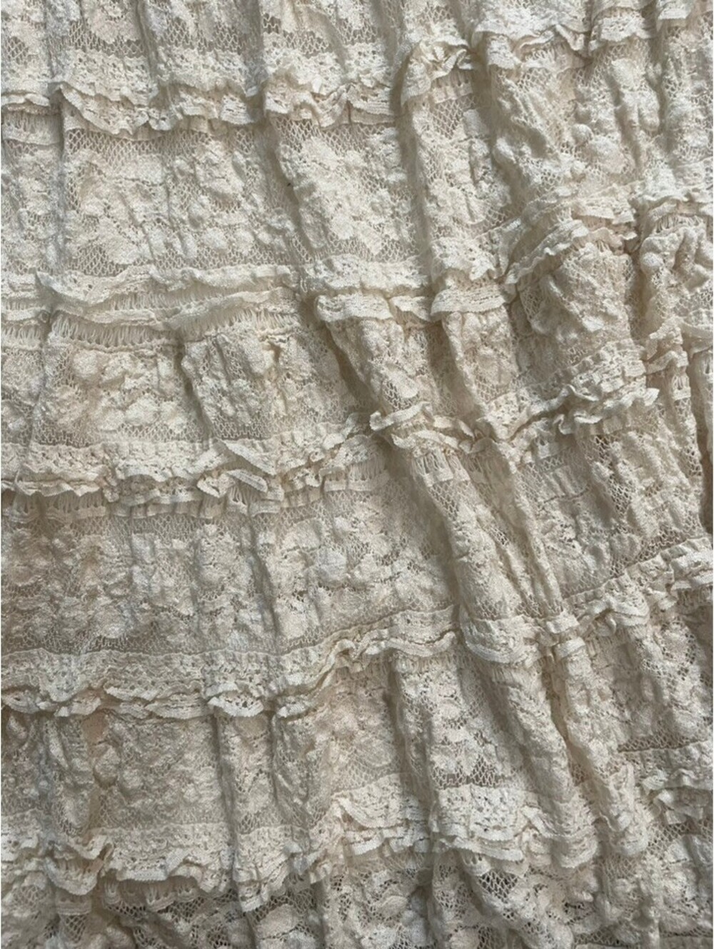 Max Studio Cream Lace Ruffle Skirt Size M - Picture 7 of 8